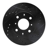 R1 Concepts 86-91 Acura Integra Front Right Drilled & Slotted Black Brake Rotor by R1 Concepts RNC-633-59012R