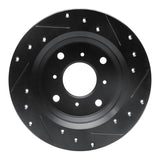 R1 Concepts 86-96 Acura Legend Rear Left Drilled & Slotted Black Brake Rotor by R1 Concepts RNC-633-59013L