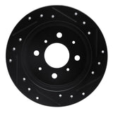 R1 Concepts 88-01 Acura Integra Rear Left Drilled & Slotted Black Brake Rotor by R1 Concepts RNC-633-59014L