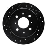 R1 Concepts 88-01 Acura Integra Rear Left Drilled & Slotted Black Brake Rotor by R1 Concepts RNC-633-59014L