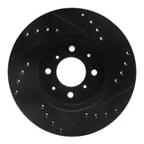 R1 Concepts 88-91 Honda Prelude Front Left Drilled & Slotted Black Brake Rotor by R1 Concepts RNC-633-59015L
