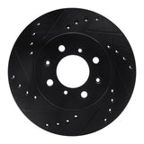R1 Concepts 88-91 Honda Prelude Front Left Drilled & Slotted Black Brake Rotor by R1 Concepts RNC-633-59015L
