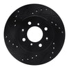 R1 Concepts 88-91 Honda Prelude Front Left Drilled & Slotted Black Brake Rotor