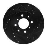 R1 Concepts 88-91 Honda Accord Sedan Front Right Drilled & Slotted Black Brake Rotor by R1 Concepts RNC-633-59015R