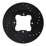 R1 Concepts 90-97 Acura CL Front Left Drilled & Slotted Black Brake Rotor