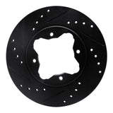 R1 Concepts 90-97 Acura CL Front Left Drilled & Slotted Black Brake Rotor