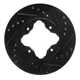R1 Concepts 90-97 Acura CL Front Right Drilled & Slotted Black Brake Rotor