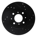 R1 Concepts 90-00 Honda Civic Wagon Front Left Drilled & Slotted Black Brake Rotor by R1 Concepts RNC-633-59018L