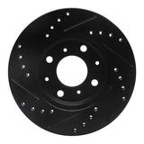 R1 Concepts 90-00 Honda Civic Hatchback Front Right Drilled & Slotted Black Brake Rotor by R1 Concepts RNC-633-59018R