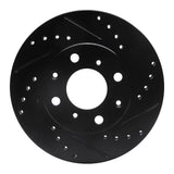 R1 Concepts 90-00 Honda Civic Hatchback Front Right Drilled & Slotted Black Brake Rotor by R1 Concepts RNC-633-59018R