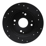 R1 Concepts 92-97 Acura CL Rear Left Drilled & Slotted Black Brake Rotor by R1 Concepts RNC-633-59019L