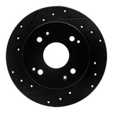 R1 Concepts 92-97 Acura CL Rear Left Drilled & Slotted Black Brake Rotor by R1 Concepts RNC-633-59019L