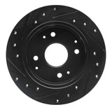 R1 Concepts 92-97 Acura CL Rear Right Drilled & Slotted Black Brake Rotor by R1 Concepts RNC-633-59019R