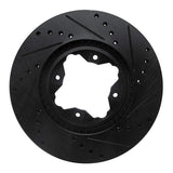 R1 Concepts 91-97 Acura CL Front Left Drilled & Slotted Black Brake Rotor