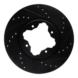 R1 Concepts 91-97 Acura CL Front Right Drilled & Slotted Black Brake Rotor