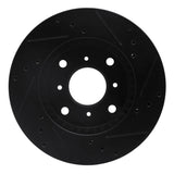 R1 Concepts 92-96 Honda Prelude Front Left Drilled & Slotted Black Brake Rotor by R1 Concepts RNC-633-59021L