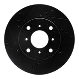 R1 Concepts 92-96 Honda Prelude Front Left Drilled & Slotted Black Brake Rotor by R1 Concepts RNC-633-59021L