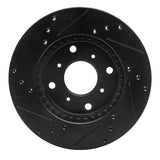 R1 Concepts 92-96 Honda Prelude Front Right Drilled & Slotted Black Brake Rotor by R1 Concepts RNC-633-59021R