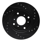 R1 Concepts 98-02 Acura CL Front Left Drilled & Slotted Black Brake Rotor