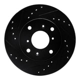 R1 Concepts 98-02 Acura CL Front Left Drilled & Slotted Black Brake Rotor