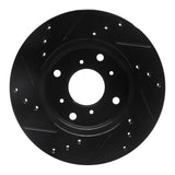 R1 Concepts 98-02 Acura CL Front Right Drilled & Slotted Black Brake Rotor by R1 Concepts RNC-633-59023R