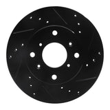 R1 Concepts 98-02 Acura CL Front Right Drilled & Slotted Black Brake Rotor by R1 Concepts RNC-633-59023R