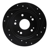 R1 Concepts 97-15 Acura ILX Rear Left Drilled & Slotted Black Brake Rotor by R1 Concepts RNC-633-59024L