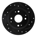 R1 Concepts 98-02 Acura CL Rear Left Drilled & Slotted Black Brake Rotor