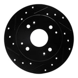 R1 Concepts 98-02 Acura CL Rear Left Drilled & Slotted Black Brake Rotor