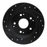 R1 Concepts 97-06 Acura Integra Rear Right Drilled & Slotted Black Brake Rotor by R1 Concepts RNC-633-59026R