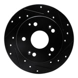 R1 Concepts 97-06 Acura Integra Rear Right Drilled & Slotted Black Brake Rotor by R1 Concepts RNC-633-59026R