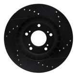 R1 Concepts 00-09 Honda S2000 Front Left Drilled & Slotted Black Brake Rotor by R1 Concepts RNC-633-59027L