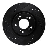 R1 Concepts 00-09 Honda S2000 Front Left Drilled & Slotted Black Brake Rotor by R1 Concepts RNC-633-59027L