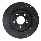 R1 Concepts 00-09 Honda S2000 Front Right Drilled & Slotted Black Brake Rotor by R1 Concepts RNC-633-59027R