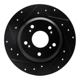 R1 Concepts 00-09 Honda S2000 Rear Left Drilled & Slotted Black Brake Rotor by R1 Concepts RNC-633-59028L