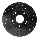 R1 Concepts 03-08 Acura TSX Rear Left Drilled & Slotted Black Brake Rotor by R1 Concepts RNC-633-59029L