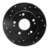 R1 Concepts 03-08 Acura TSX Rear Left Drilled & Slotted Black Brake Rotor by R1 Concepts RNC-633-59029L