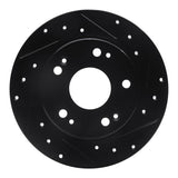 R1 Concepts 03-08 Acura TSX Rear Right Drilled & Slotted Black Brake Rotor by R1 Concepts RNC-633-59029R