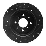 R1 Concepts 01-05 Acura EL Rear Left Drilled & Slotted Black Brake Rotor by R1 Concepts RNC-633-59031L
