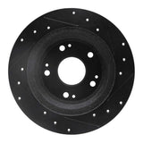R1 Concepts 05-17 Honda Accord Rear Left Drilled & Slotted Black Brake Rotor by R1 Concepts RNC-633-59032L