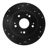 R1 Concepts 05-17 Honda Accord Rear Left Drilled & Slotted Black Brake Rotor by R1 Concepts RNC-633-59032L