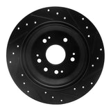 R1 Concepts 10-15 Honda Crosstour Rear Left Drilled & Slotted Black Brake Rotor by R1 Concepts RNC-633-59033L