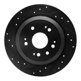 R1 Concepts 10-15 Honda Crosstour Rear Left Drilled & Slotted Black Brake Rotor by R1 Concepts RNC-633-59033L