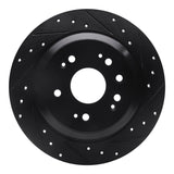R1 Concepts 10-15 Honda Accord Crosstour Rear Right Drilled & Slotted Black Brake Rotor by R1 Concepts RNC-633-59033R
