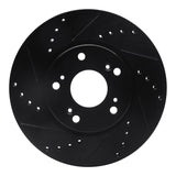 R1 Concepts 03-17 Acura ILX Front Left Drilled & Slotted Black Brake Rotor by R1 Concepts RNC-633-59034L