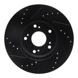 R1 Concepts 03-17 Acura ILX Front Right Drilled & Slotted Black Brake Rotor by R1 Concepts RNC-633-59034R