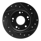 R1 Concepts 11-15 Honda CR-Z Rear Left Drilled & Slotted Black Brake Rotor by R1 Concepts RNC-633-59035L
