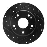R1 Concepts 11-15 Honda CR-Z Rear Left Drilled & Slotted Black Brake Rotor by R1 Concepts RNC-633-59035L