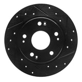 R1 Concepts 11-15 Honda CR-Z Rear Right Drilled & Slotted Black Brake Rotor by R1 Concepts RNC-633-59035R