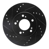 R1 Concepts 91-01 Acura RL Front Left Drilled & Slotted Black Brake Rotor by R1 Concepts RNC-633-59040L